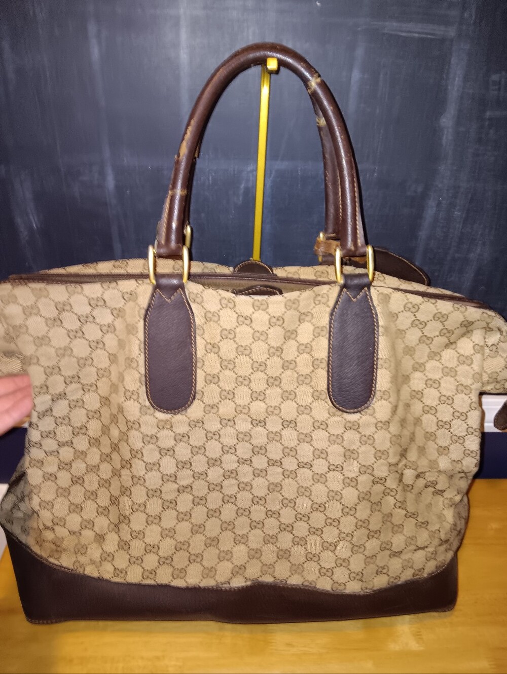 Gucci GG Rare Vintage Monogram Canvas & Leather Travel Bag - Picture 2 of 9